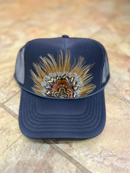 NAVY Feathered Trucker Hat
