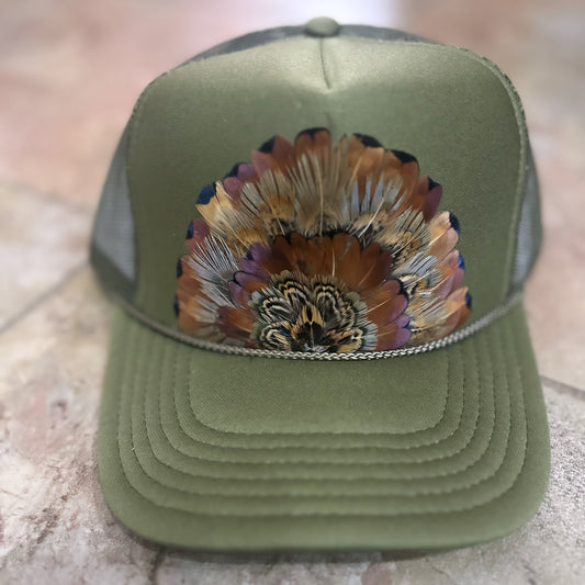 OLIVE Feathered Trucker Hat
